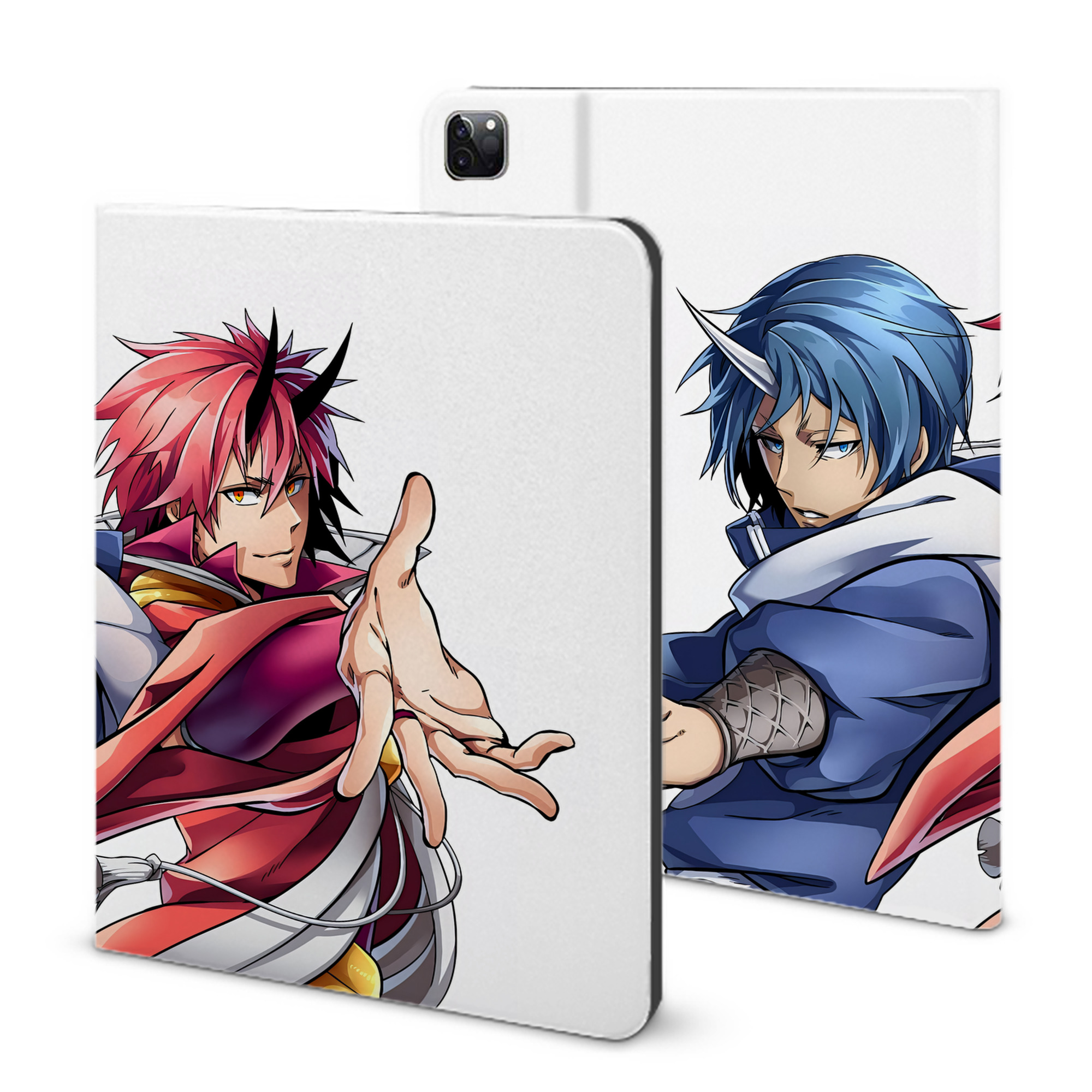 （画像用） 転スラ Regarding Reincarnated to Slime IPad ケース ブック型 PUレザー TPU 耐衝撃 軽量 薄型 ペン収納なし 全面保護 IPad 各モデル対応
